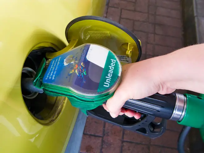 Petrol pump filling up car