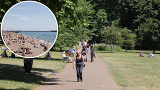 People flocked to beaches and parks to enjoy the hot weather.