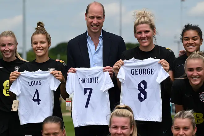 William was gifted with personalised shirts for his three children