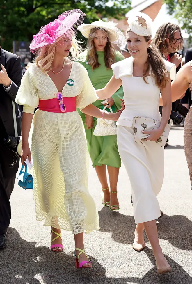 Carrie Johnson (right) and Sophie Pycroft on day four of Royal Ascot