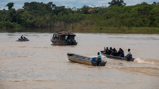 Police searched the Amazon for the bodies.
