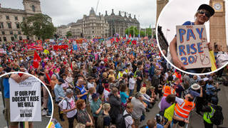 Thousands of public sector workers are demanding a pay rise