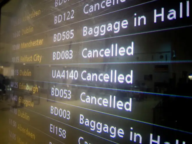 Flights at Gatwick have also been cancelled