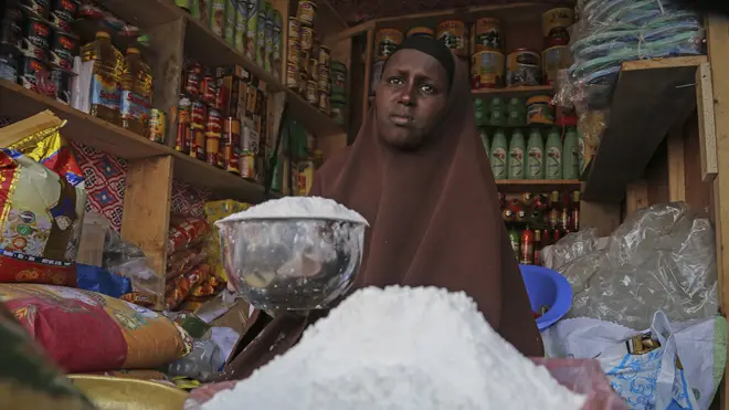A shopkeeper in Mogadishu