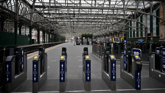 Stations like Glasgow Central have been virtually abandoned during Tuesday's strikes