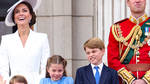 Prince William, Kate Middleton and their three children on Buckingham Palace balcony