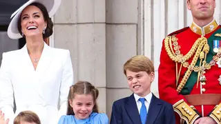 Prince William, Kate Middleton and their three children on Buckingham Palace balcony