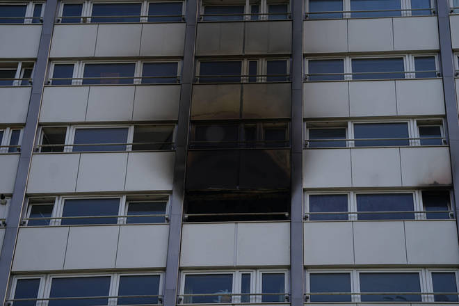 A flat on the 12th floor of the flats in Shepherd's Bush caught alight.