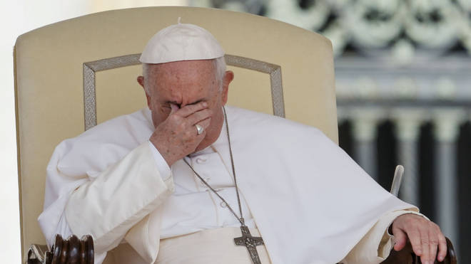 Pope Francis attends his weekly general audience in St Peter’s Square at the Vatican on Wednesday June 22 2022