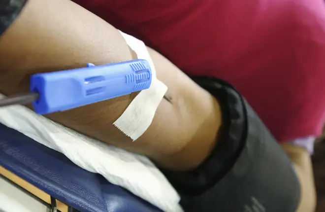 A man was barred from giving blood because he wouldn't say if he was pregnant (file image)