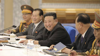 North Korean leader Kim Jong Un, centre, attends a meeting of the Central Military Commission of the ruling Workers’ Party in Pyongyang, North Korea