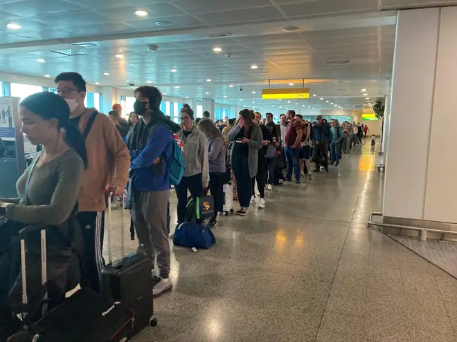 Queues at Heathrow airport earlier this month.