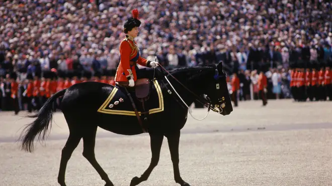 Queen riding in Trooping the Colour