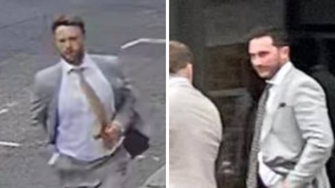 Police released two images of men after a Polish man was attacked