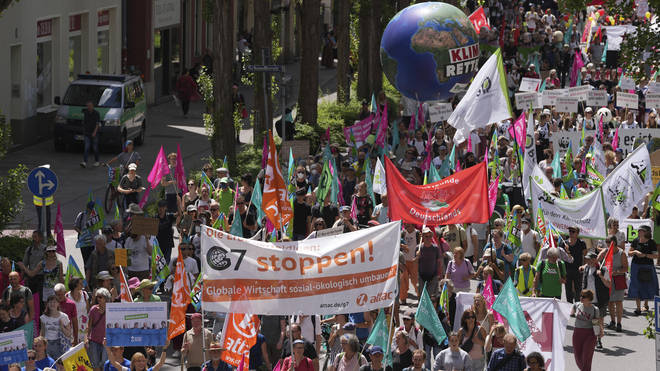 Climate activists in rally