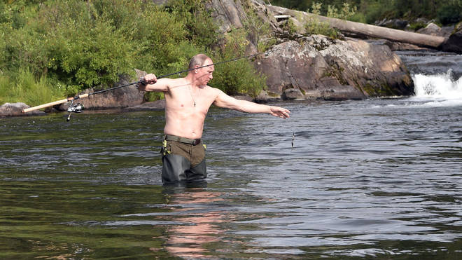 Putin has a habit of have photos taken with his shirt off