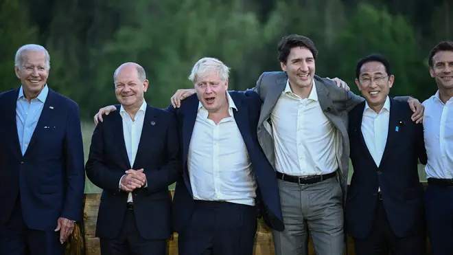 Boris Johnson spoke to Emmanuel Macron at the G7 summit in Germany