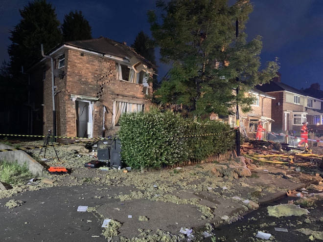 An explosion completely destroyed a house in Kingstanding in north Birmingham.