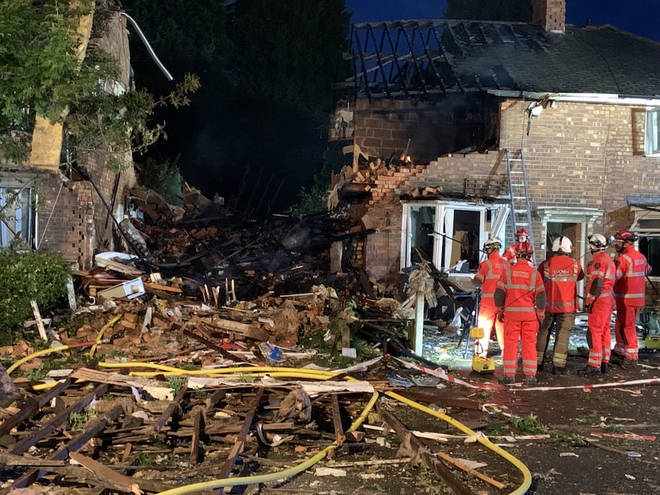An explosion completely destroyed a house in Kingstanding in north Birmingham.