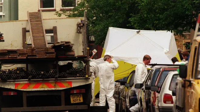 Police work at Jill Dando murder scene