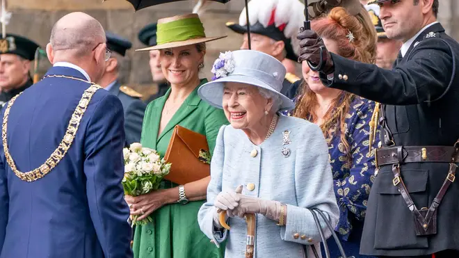 The Queen attends the Ceremony of the Keys on the forecourt of the Palace of Holyroodhouse in Edinburgh