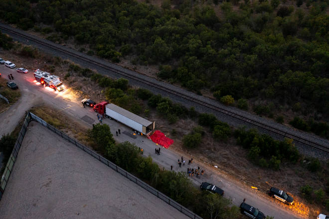 At least 46 people, who are believed migrant workers from Mexico, were found dead in an abandoned tractor trailer in San Antonio.