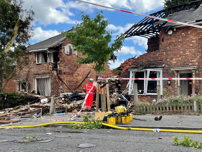 The blast happened in the Kingstanding area of Birmingham, with officers being called out at 8.38pm on Sunday.  The explosion was reportedly heard from half a mile away.