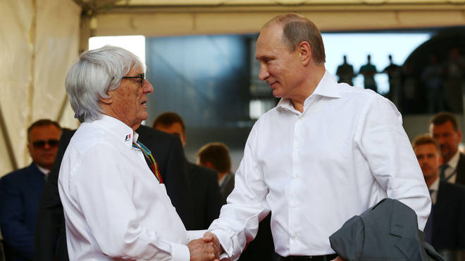 Former Formula 1 boss Bernie Ecclestone has said he would "take a bullet" for Russian President Vladimir Putin (pictured together) and described him as "a first-class person".