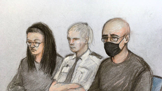 Angharad Williamson (left) and John Cole (right) pictured in court sketches