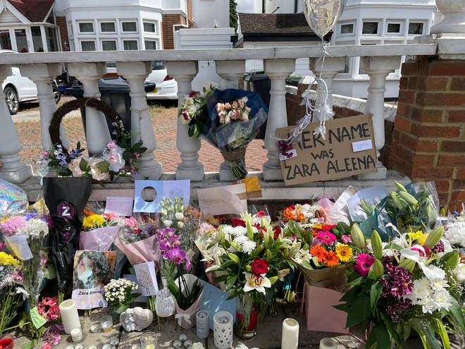 Tributes left to Zara in east London