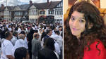 Hundreds of people, many dressed in white, gathered to pay respects at a vigil for Zara Aleena