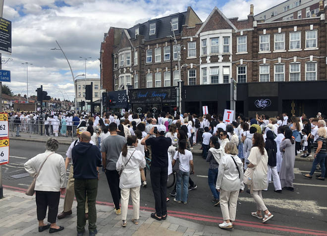 Hundreds of people walked through the streets of east London in her memory