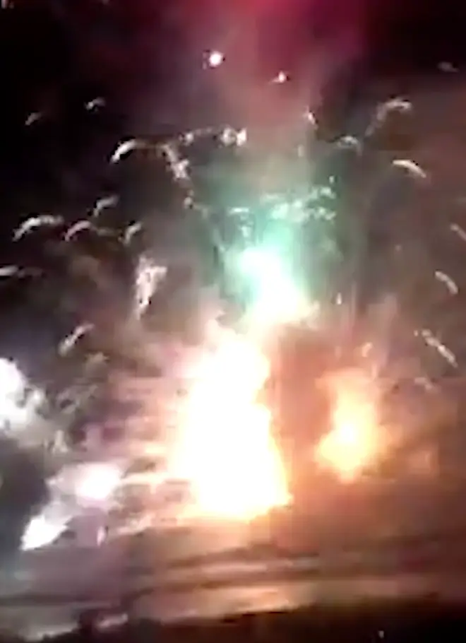 Fireworks barge explodes