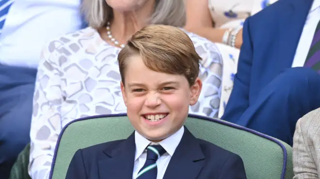 Prince George at his first Wimbledon final.