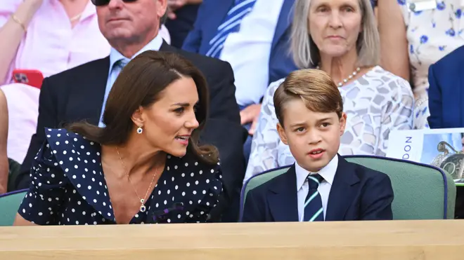 Prince George and mum Kate at the Wimbledon final.