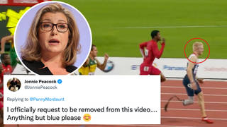 Jonnie Peacock has asked to be removed from Penny Mordaunt's video.