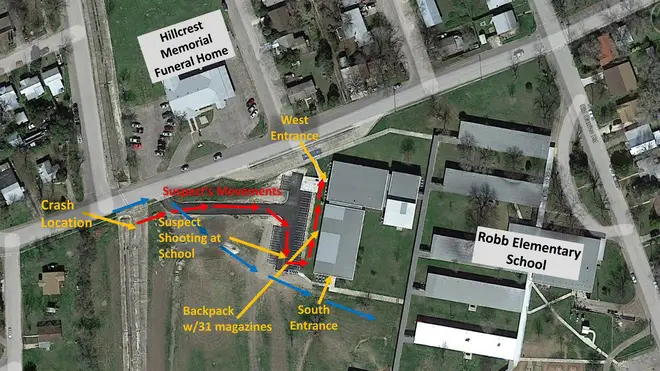 A handout image shows the gunman's pattern of attack