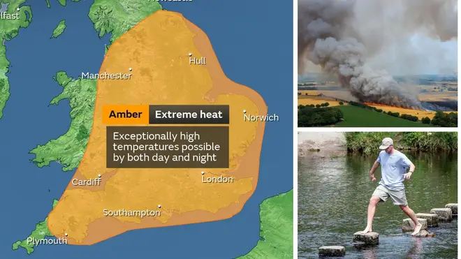 The amber warning will be in place until the start of next week.
