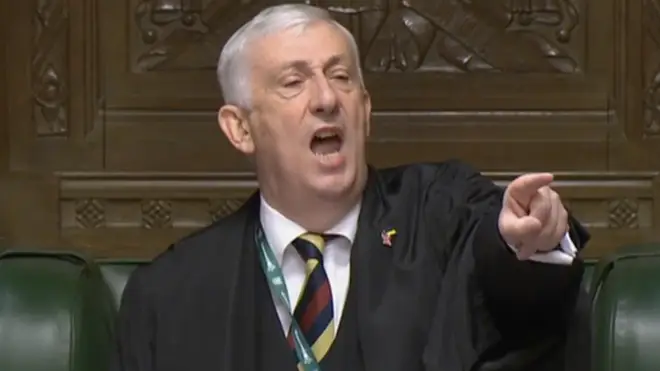 Sir Lindsay Hoyle was furious during Wednesday's PMQs