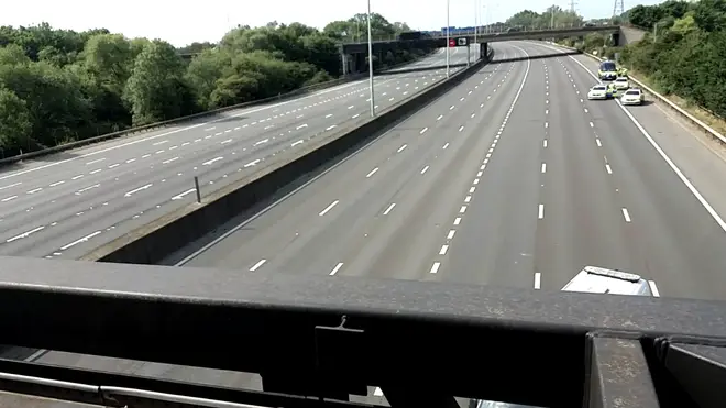 The protesters stopped traffic on the M25