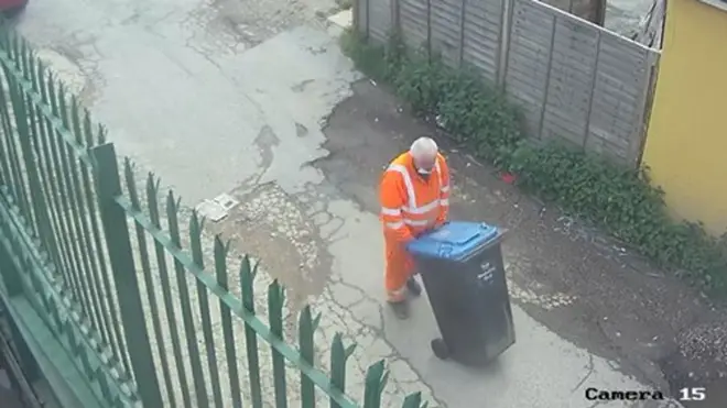 Chilling CCTV footage captured a Paizan dragging a wheelie bin containing his victim's body