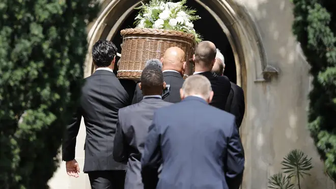 Mourners said farewell to the beloved podcaster