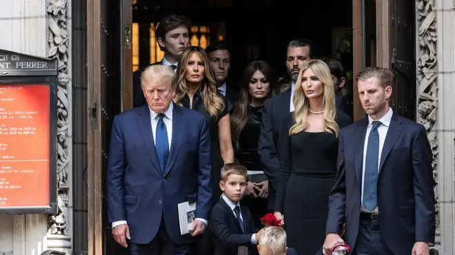 Former president Donald Trump paid his respects to his first wife