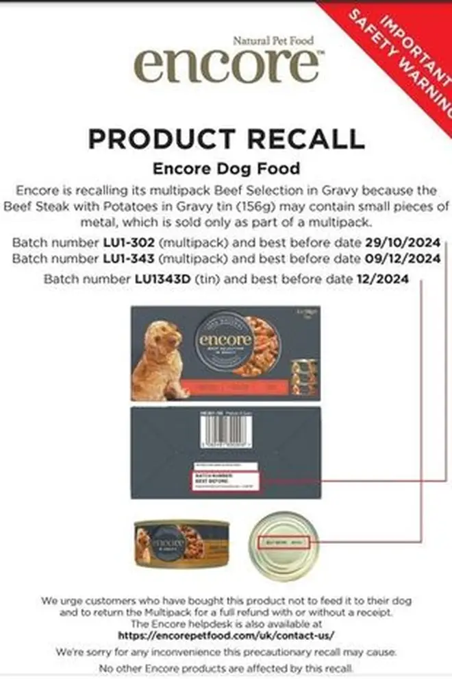 The safety notice advises owners to return their products