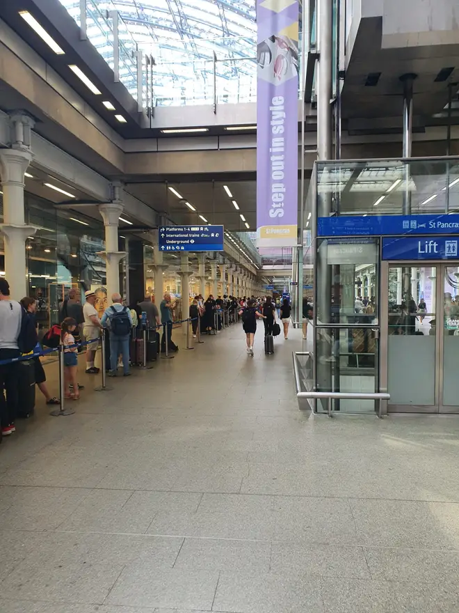 Disgruntled Eurostar passengers were met with an unending queue on Friday morning
