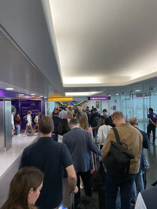 Passengers at Heathrow have suffered massive queues at arrivals