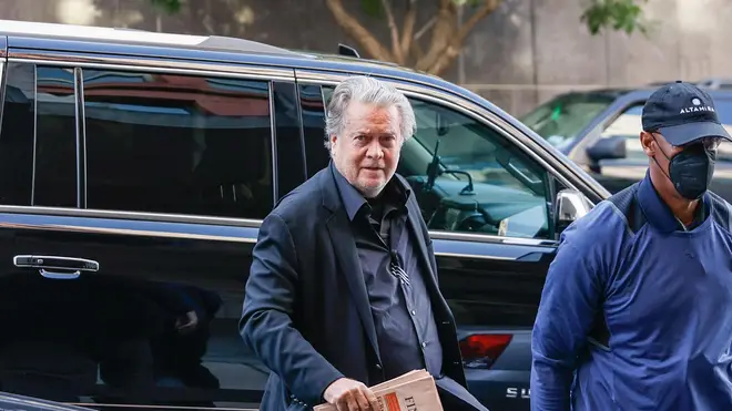 Steve Bannon arriving at U.S. Federal Court on Friday