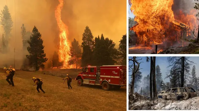 An "explosive" wildfire has forced thousands to flee