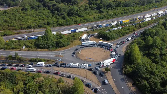 Travel chaos erupted at Folkestone (pictured) over the weekend, with some families sitting in queues for 21 hours