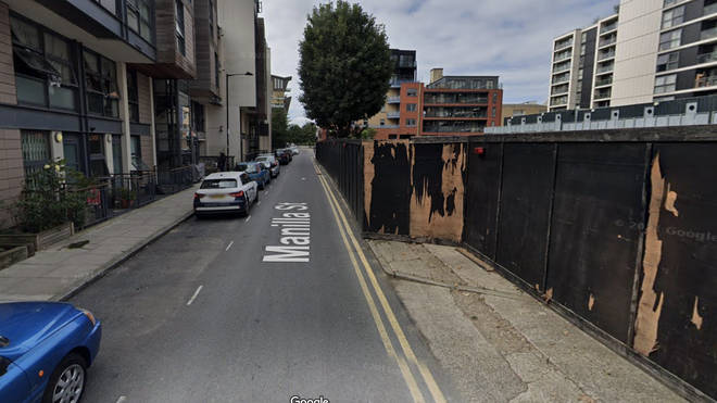 Police are appealing for witnesses after the 32-year-old was fatally injured in a collision with a car in Manilla Street (pictured) in Docklands, east London, at around 5.40pm on Sunday.